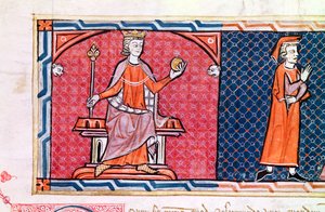 Une femme prêtant serment devant le roi Jacques Ier - Spanish School